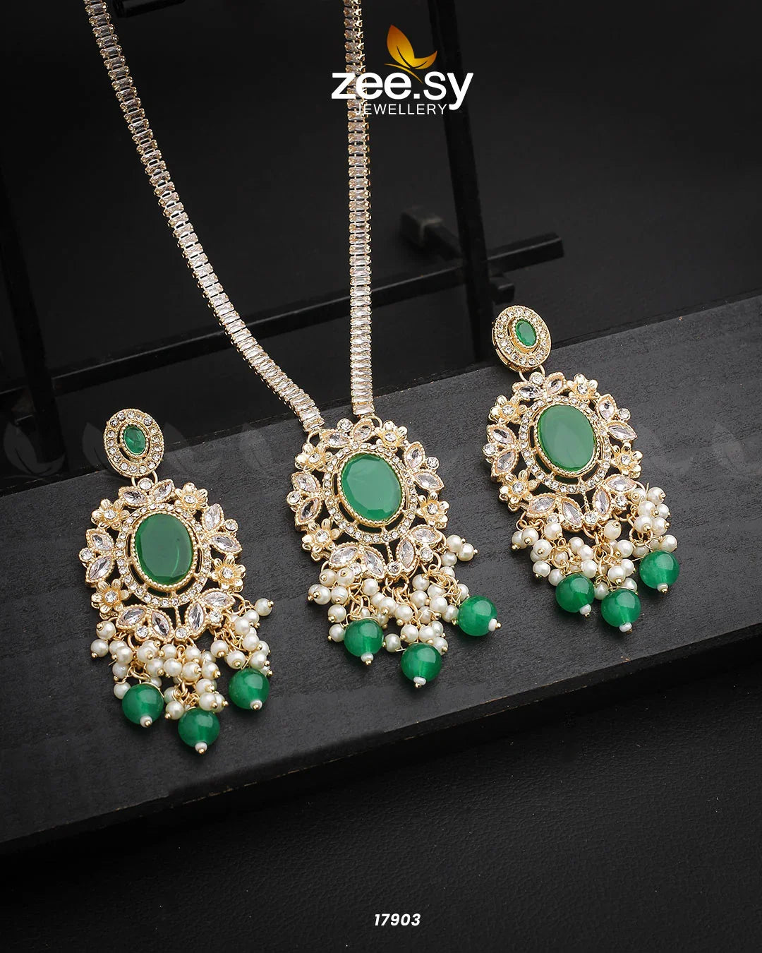 Adella's Necklace Golden Green - Zeesy Jewellery