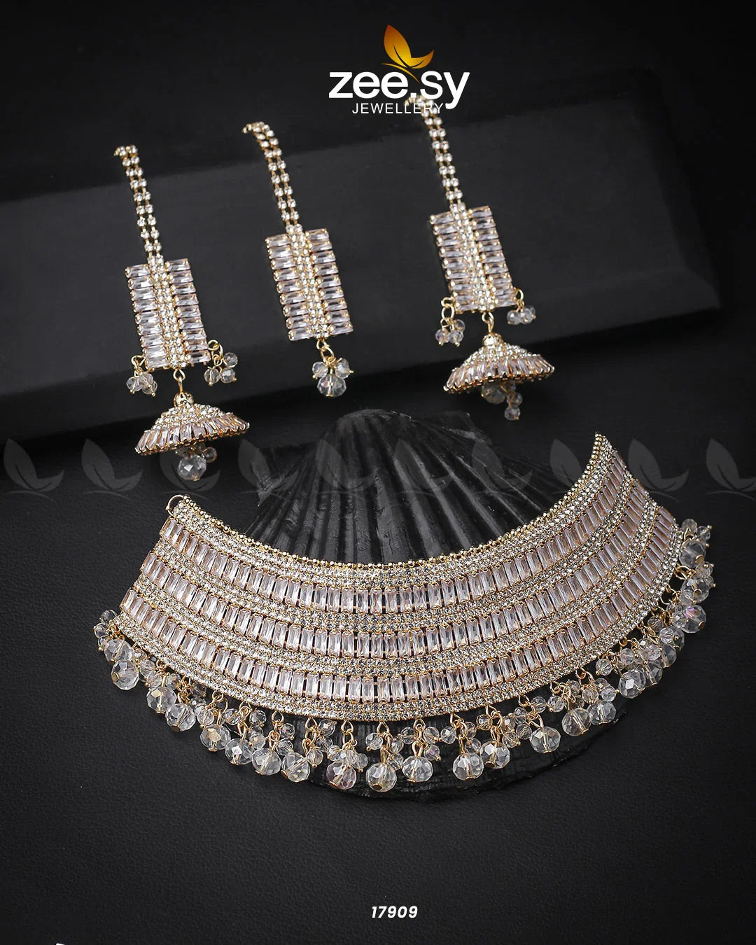 Sumayah's Choker Necklace Golden Mint Pink - Zeesy Jewellery