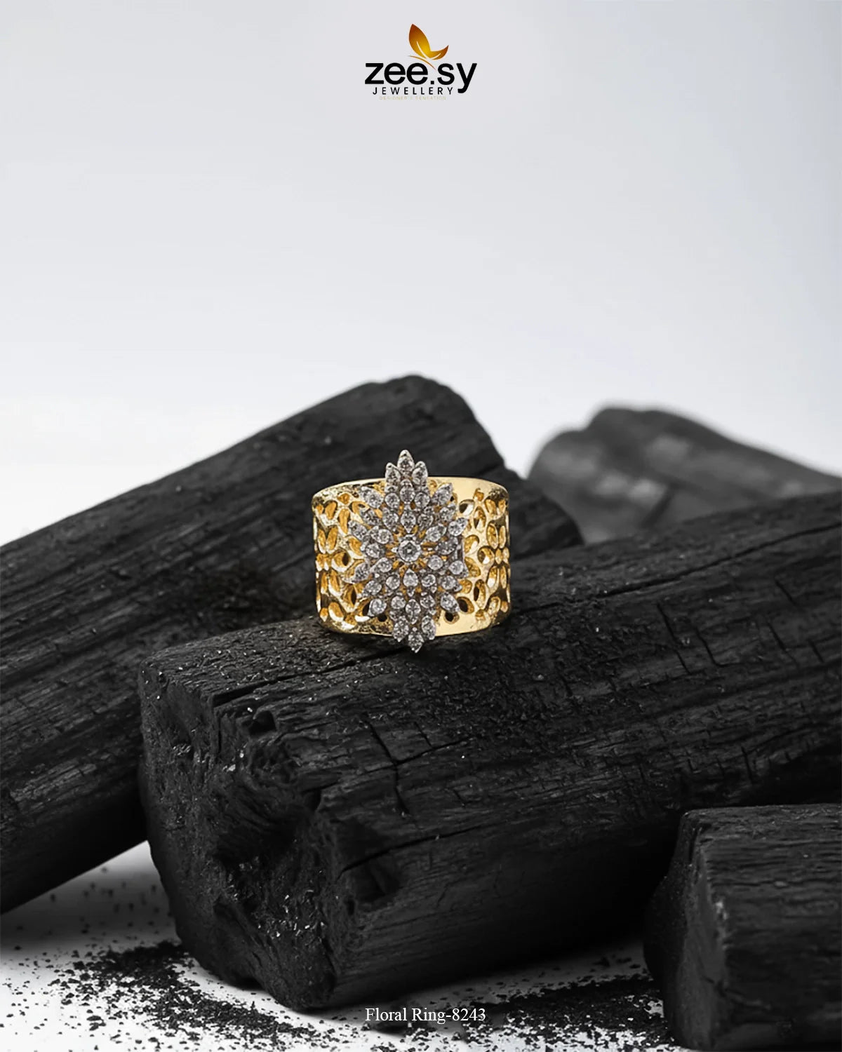 Floral Ring-8243 - Zeesy Jewellery