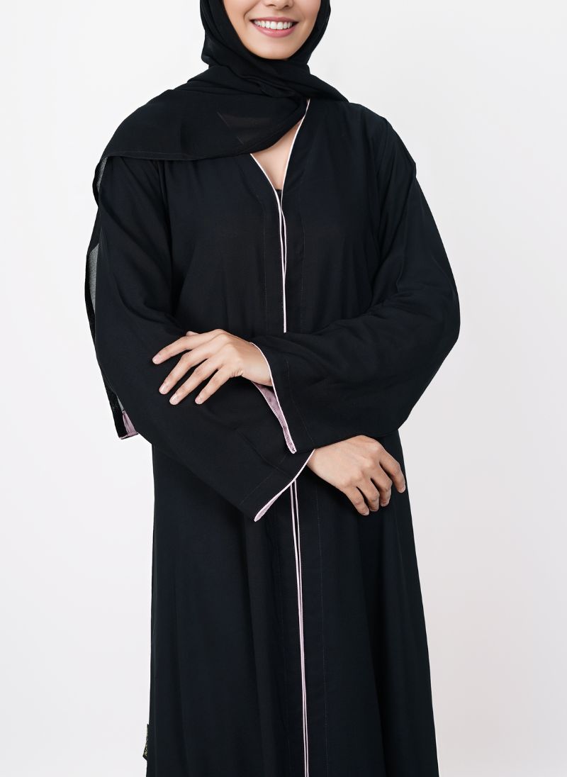 Hijab Ul Hareem Pippin Style Black Abaya - 0116-R