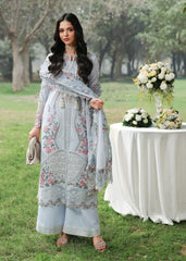 Tales Of Petals By Sardinia Unstitched 3 Piece Luxury Summer Suit-MORNING SKY