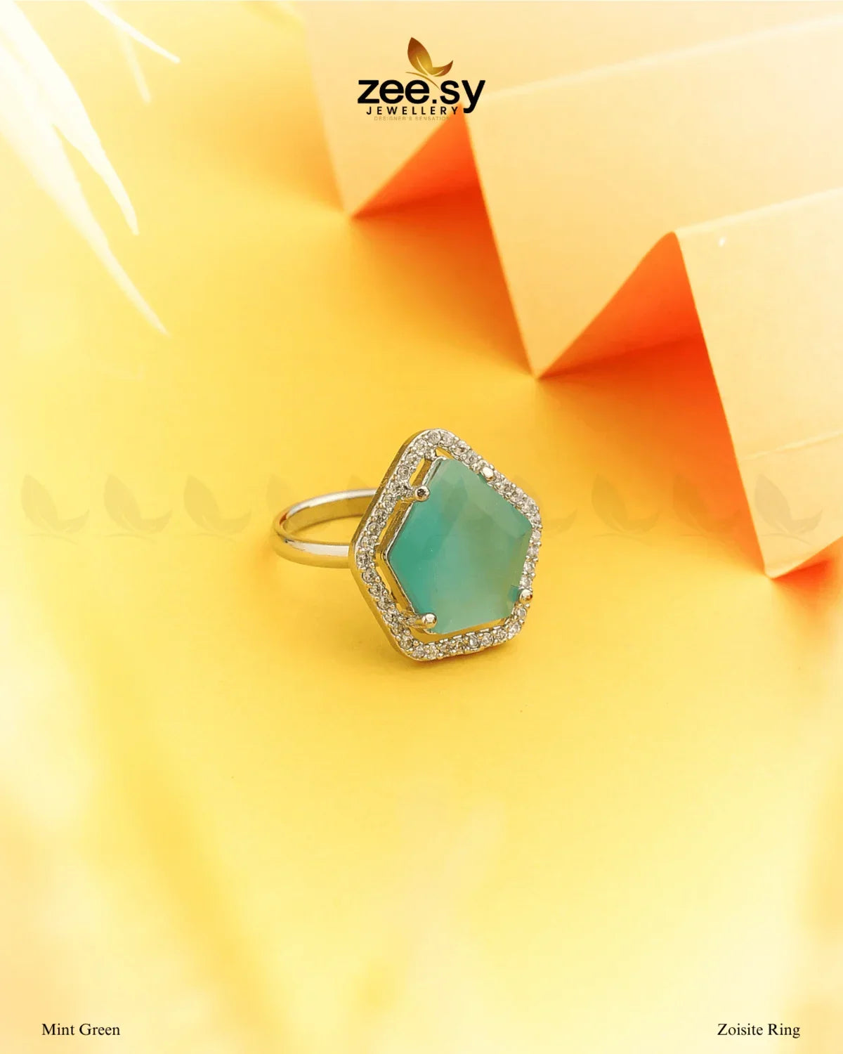 Zoisite Ring Mint Green - Zeesy Jewellery