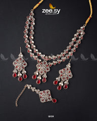 Juggan Necklace Set Golden Red - Zeesy Jewellery