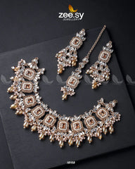 Stephanotis Necklace Set Golden Champagne - Zeesy Jewellery