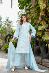 Hinza By Tawakkal Stitched 3 Piece Emb Jacquard Lawn Suit-D-1842