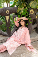 Hinza By Tawakkal Stitched 3 Piece Emb Jacquard Lawn Suit-D-1843