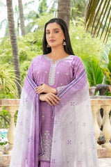 Hinza By Tawakkal Stitched 3 Piece Emb Jacquard Lawn Suit-D-1844