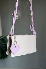 Fineur Handbag Baggie - Off White (Lilac Strap)
