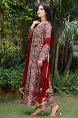 Manahils Stitched Formals Kurti 122-Divine- Mehroon