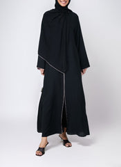 Hijab Ul Hareem Pippin Style Black Abaya - 0116-R