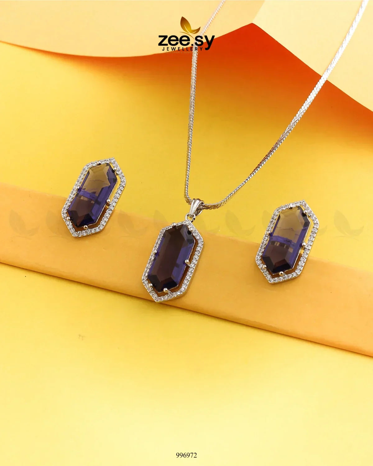 Jade Pendant set Purple - Zeesy Jewellery