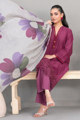 Rinesa By Tawakkal Stitched 3 Piece Emb Schiffli Lawn Suit-D-1902-Magenta