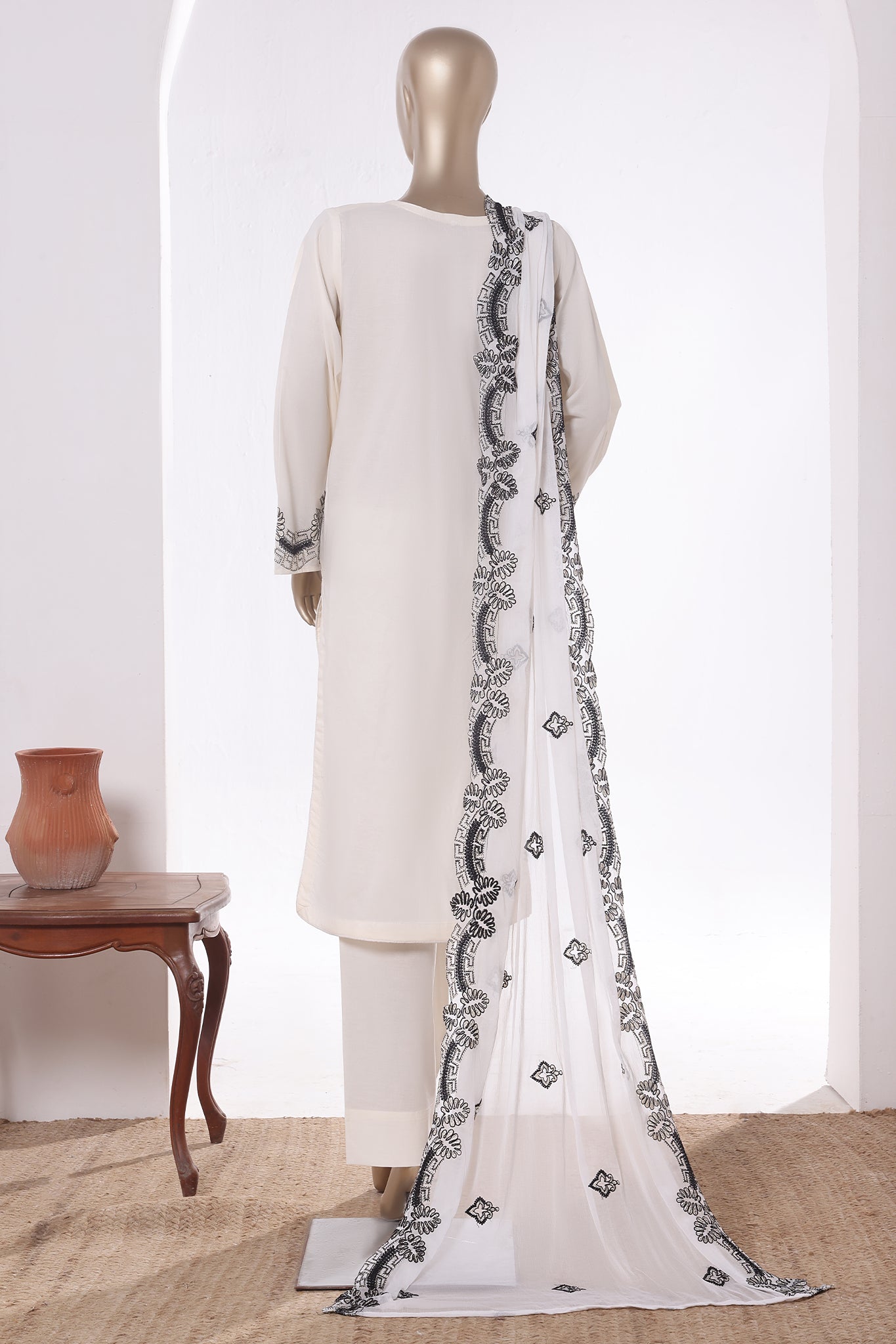 Khombi Stitched 3 Piece Luxury Cotton Collection'2025-195-C