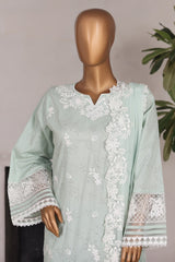 Khombi Stitched 3 Piece Luxury Cotton Collection'2025-198-AG-Kari Patta