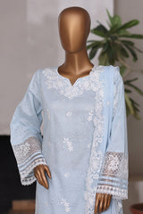 Khombi Stitched 3 Piece Luxury Cotton Collection'2025-198-LB-Kari Patta