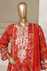 Signature By Sada Bahar Stitched 3 Piece Festive Emb Lawn Vol-02 Suit-PD-198-RED