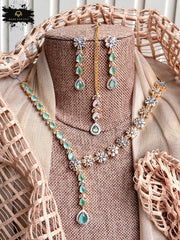 Made For Her-Moonveil Zircon Necklace Set - KFS1051