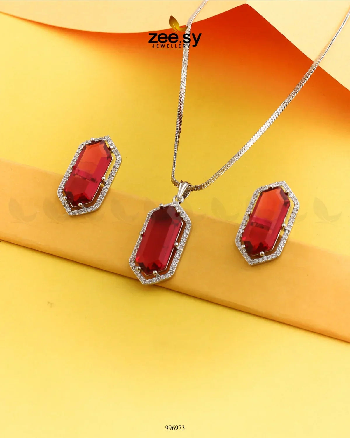 Jade Pendant set Fuchsia - Zeesy Jewellery
