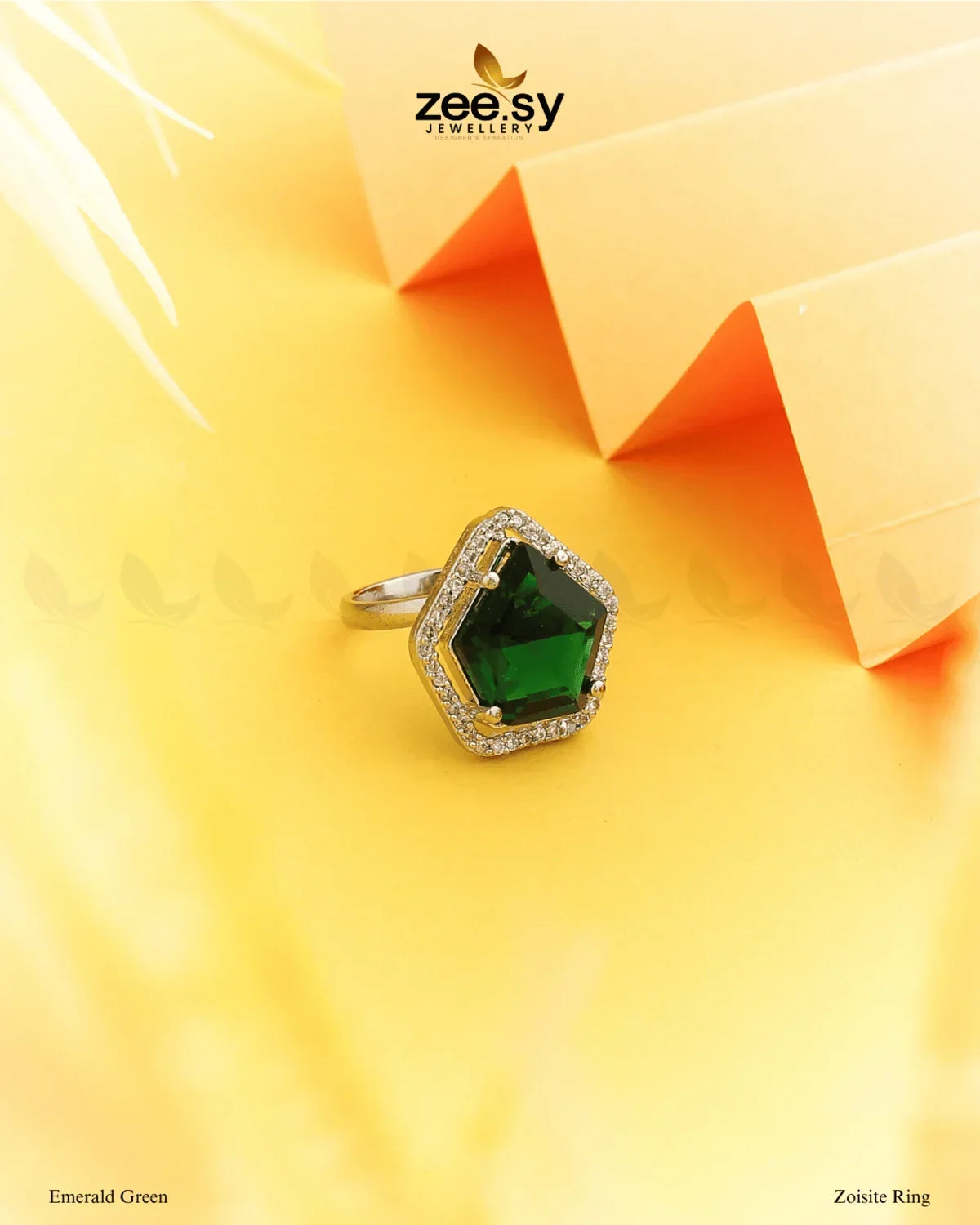 Zoisite Ring Emerald Green - Zeesy Jewellery
