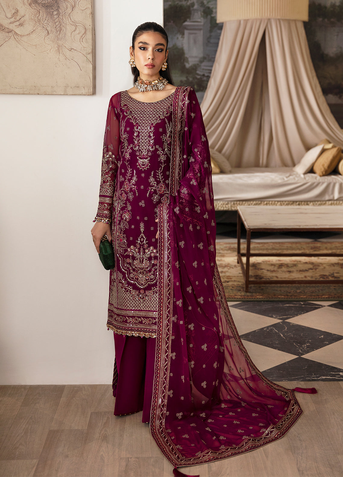 Gulaal Unstitched 3 Piece Emb Chiffon Vol-02 Collection'2023-Zareena