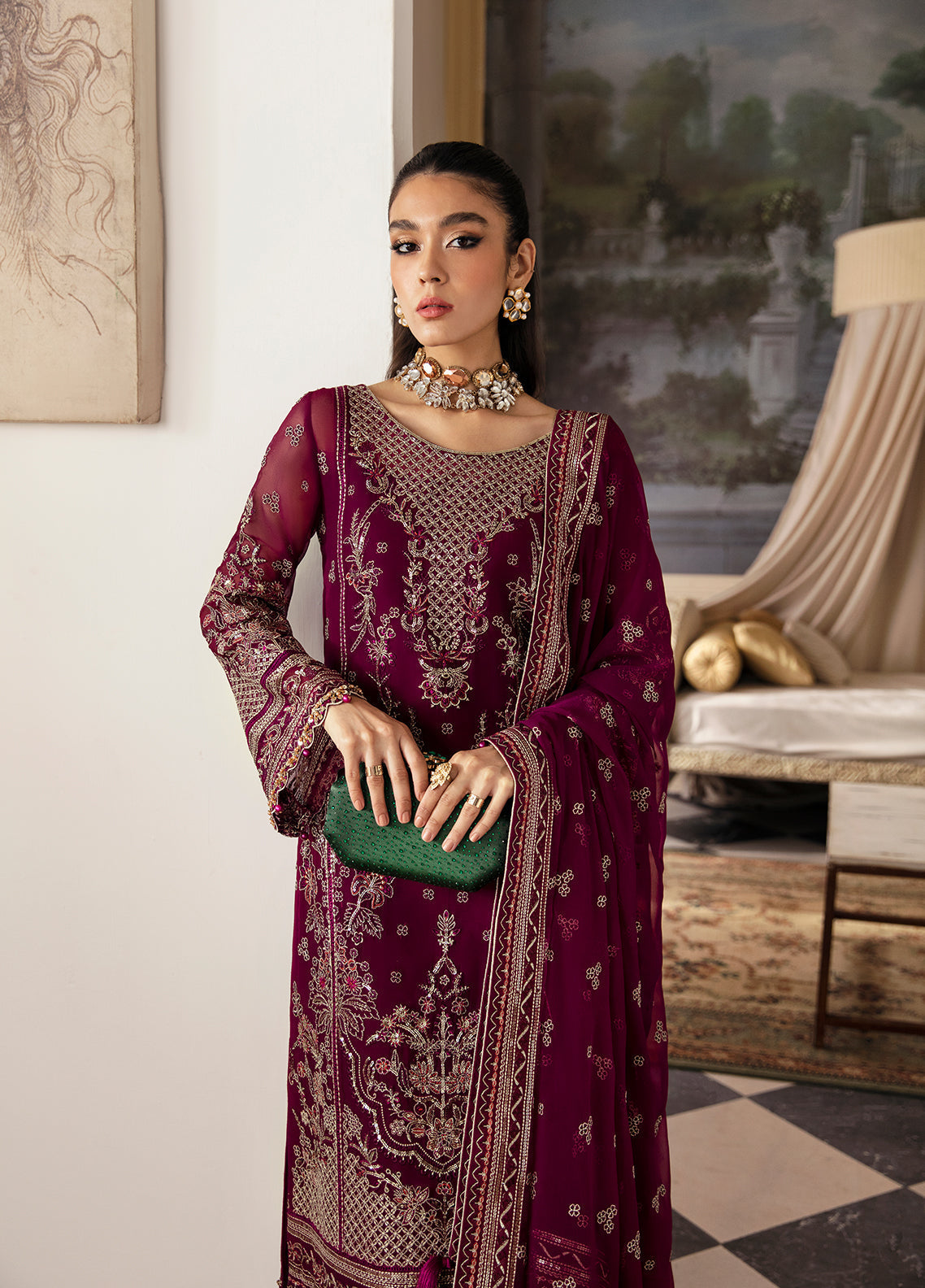 Gulaal Unstitched 3 Piece Emb Chiffon Vol-02 Collection'2023-Zareena