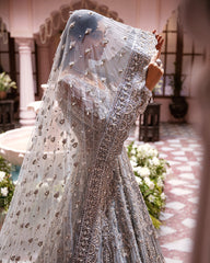 Mehernaaz By Gulaal Unstitched 3 Piece Bridal Couture Suit-Nur B-09 (Without Veil)