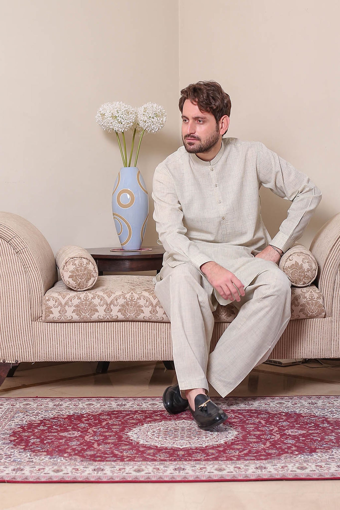 Real Image Mens Kurta Shalwar Winter Collection'2025-P-61sc Cream