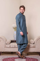 Real Image Mens Kurta Shalwar Winter Collection'2025-P-55 Blue