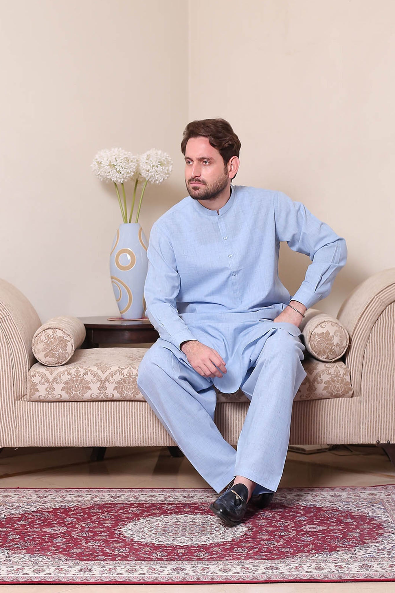 Real Image Mens Kurta Shalwar Winter Collection'2025-P-61sc Blue