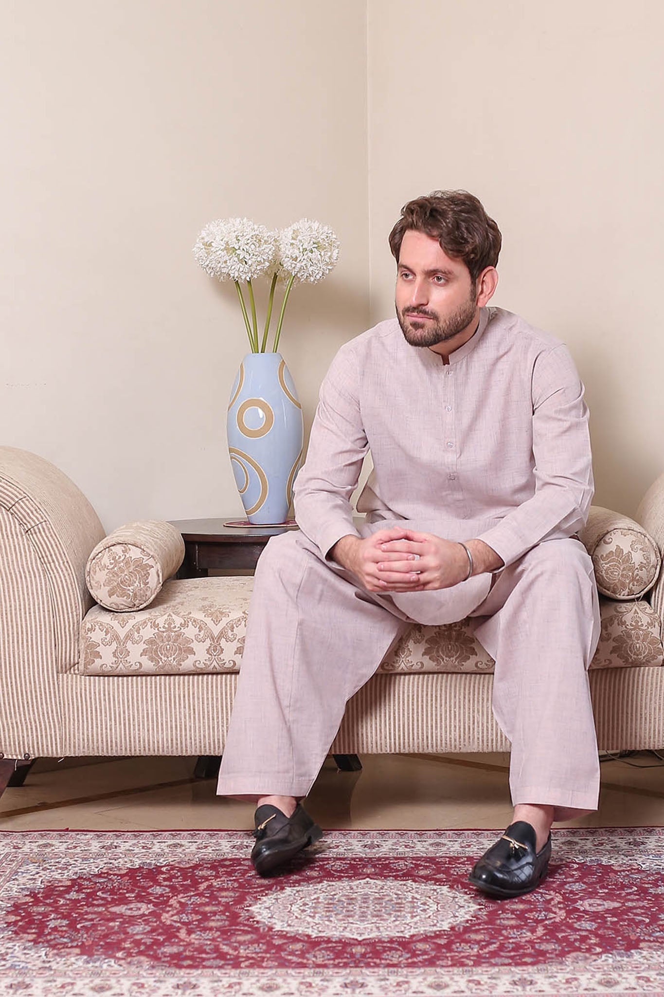 Real Image Mens Kurta Shalwar Winter Collection'2025-P-61sc Pink