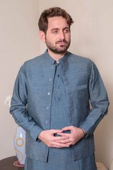 Real Image Mens Kurta Shalwar Winter Collection'2025-P-55 3Pcs Blue