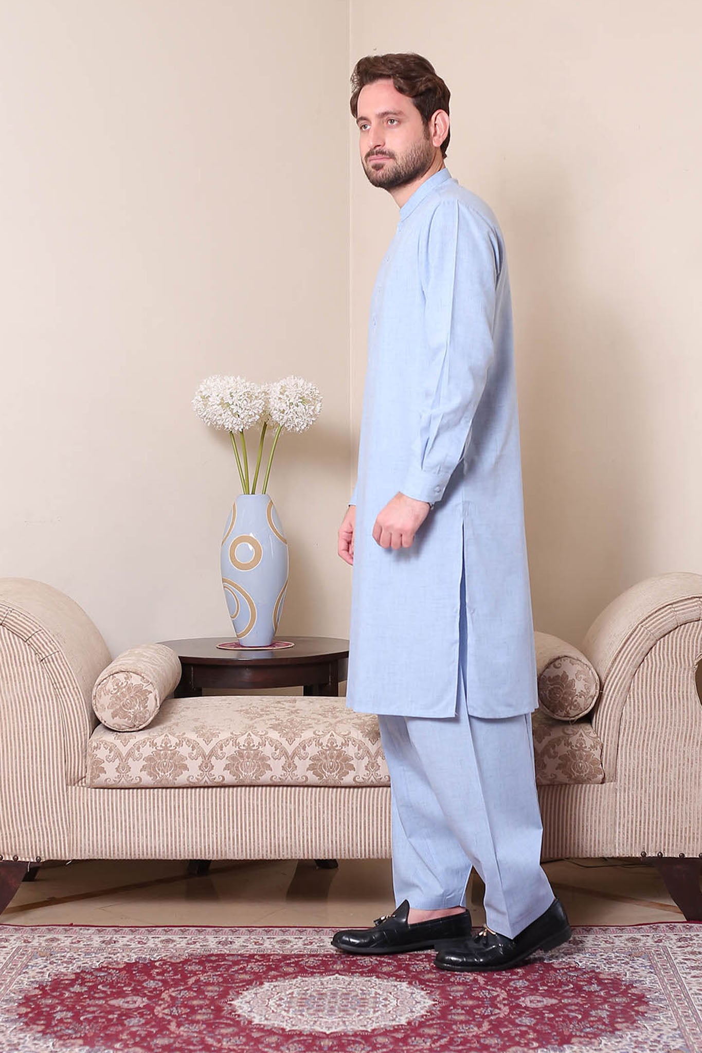 Real Image Mens Kurta Shalwar Winter Collection'2025-P-61sc Blue