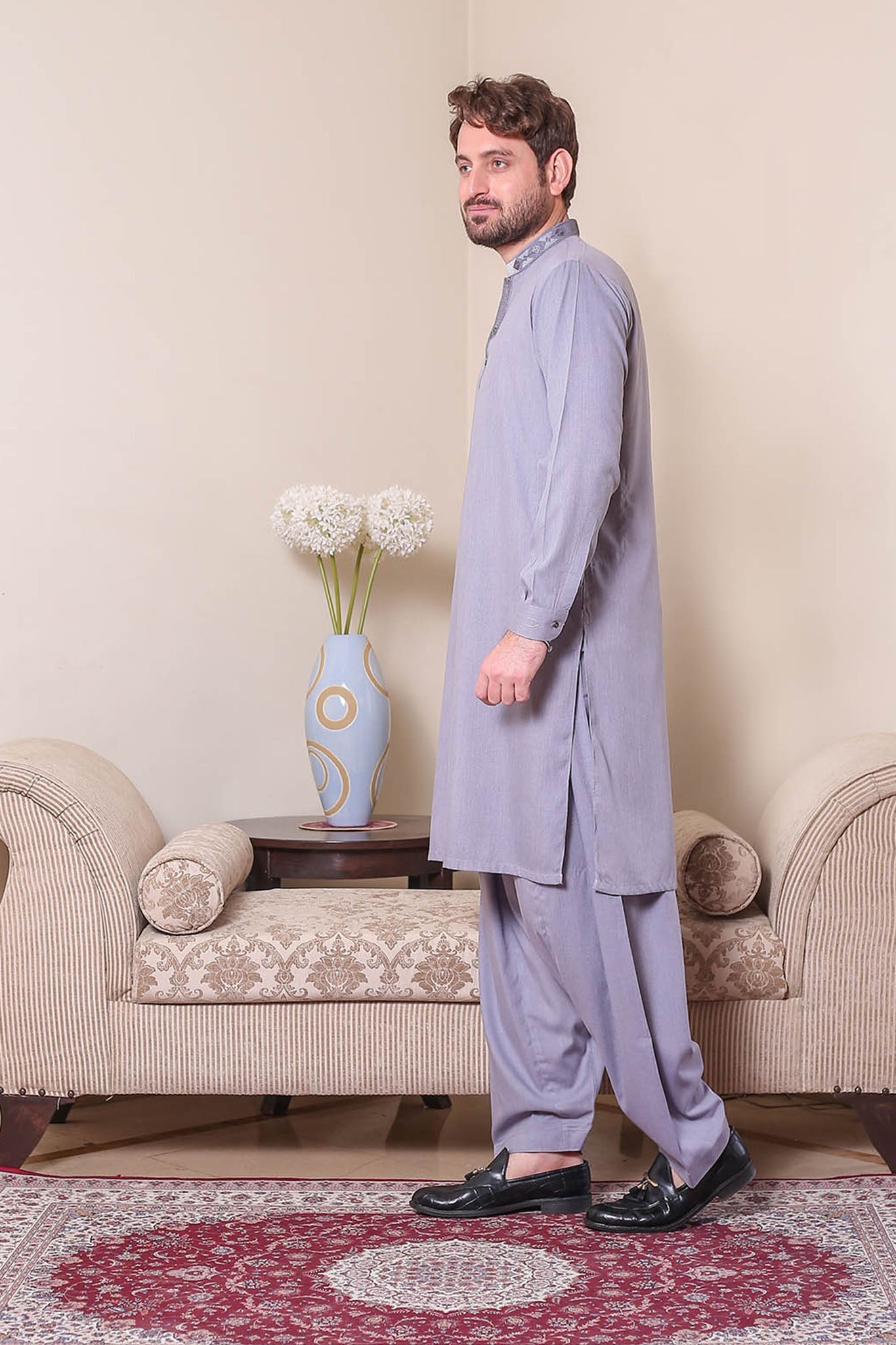 Real Image Mens Kurta Shalwar Winter Collection'2025-D-523 Grey