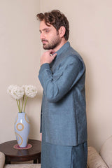 Real Image Mens Kurta Shalwar Winter Collection'2025-P-55 3Pcs Blue