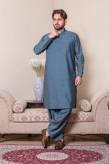 Real Image Mens Kurta Shalwar Winter Collection'2025-P-55 Blue
