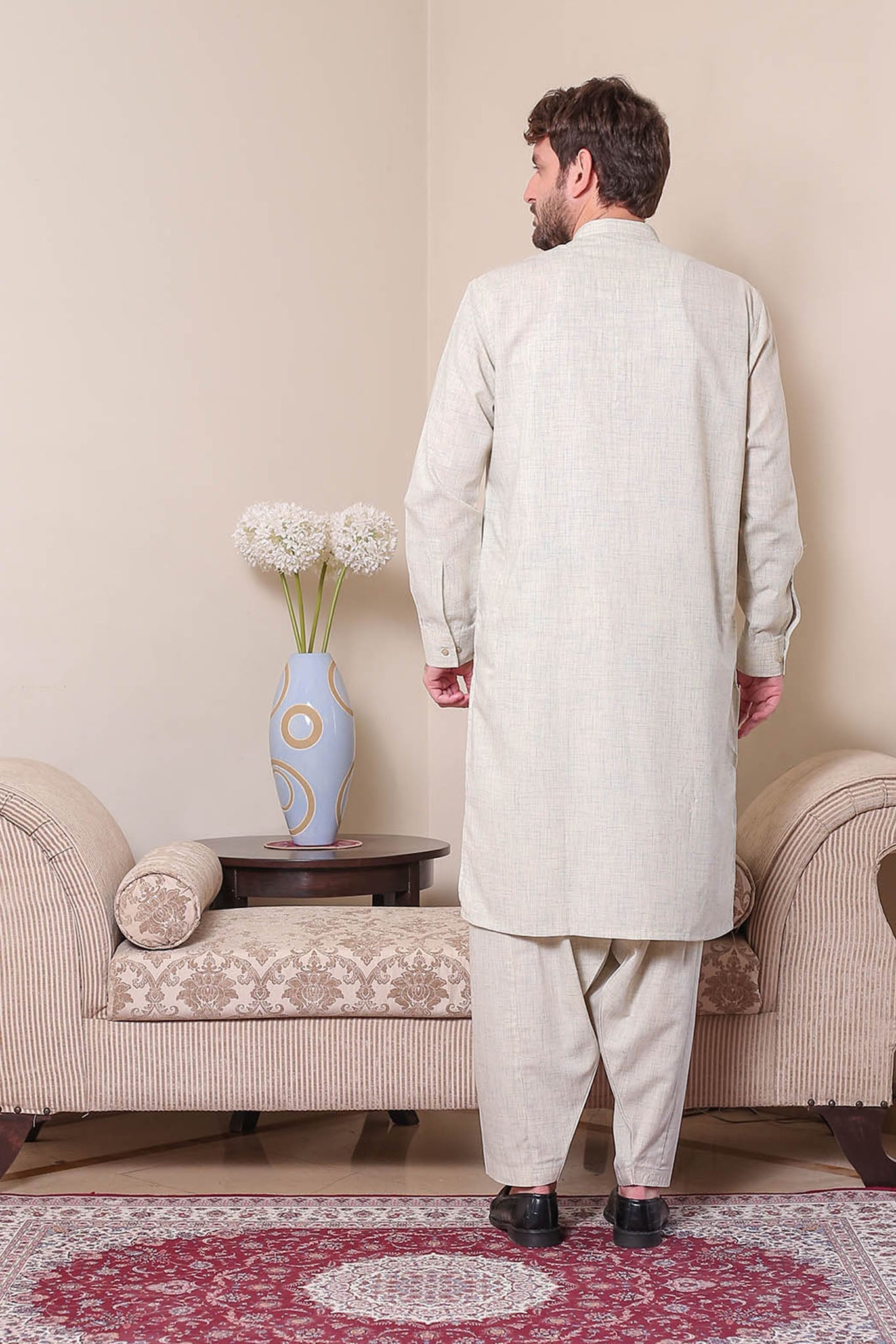 Real Image Mens Kurta Shalwar Winter Collection'2025-P-61sc Cream