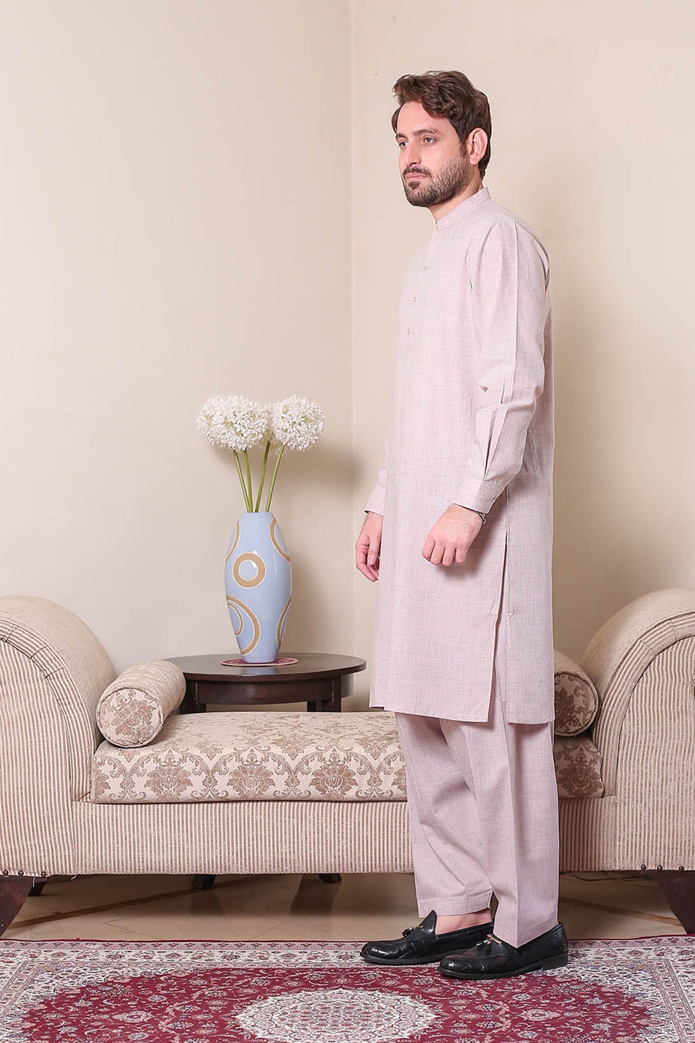 Real Image Mens Kurta Shalwar Winter Collection'2025-P-61sc Pink