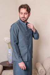 Real Image Mens Kurta Shalwar Winter Collection'2025-P-55 3Pcs Blue