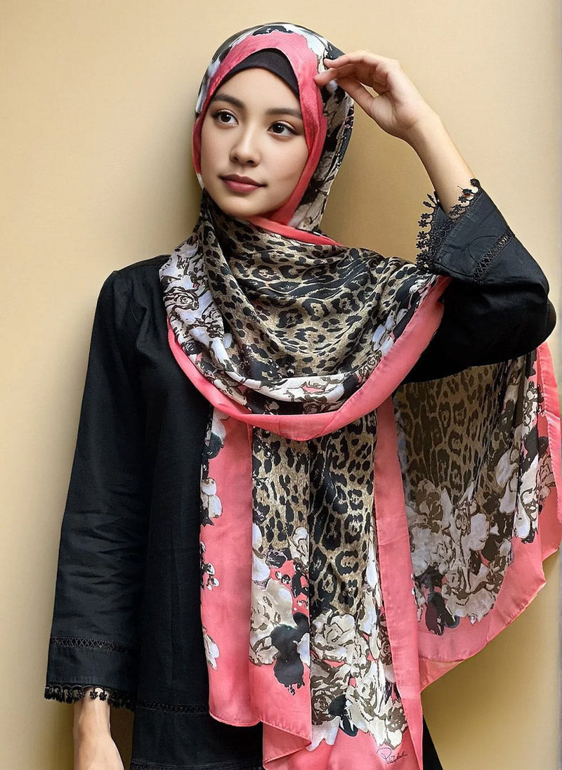 Hijab Ul Hareem Printed Hijabs-Pink