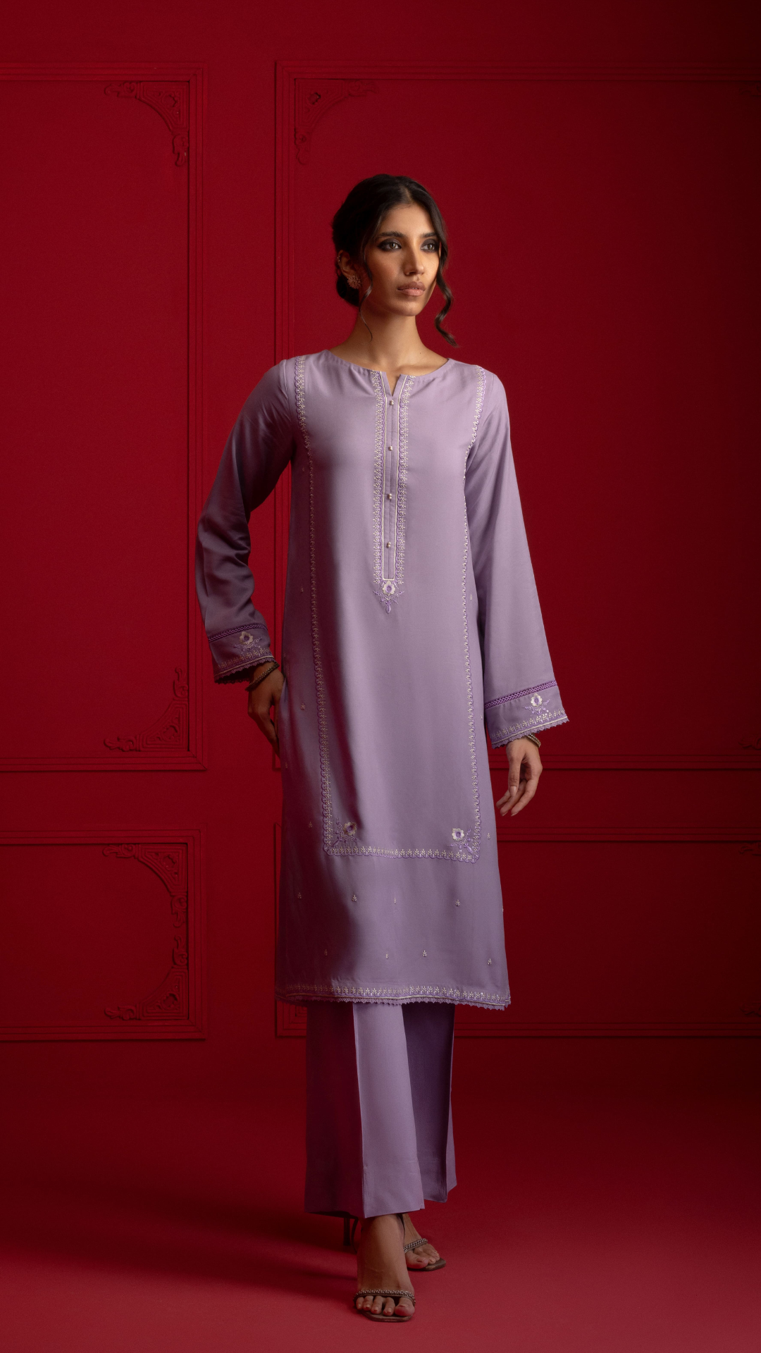 Signature By Najia Zia Stitched 2 Piece Winter Collection'2025-Lavender