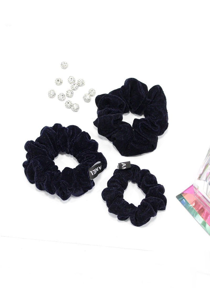Hijab Ul Hareem Velvet Scrunchies - 05 Pack of 03