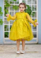 Fairy Bloom by Modest Stitched kids Formals Frock Collection'2025-Olive