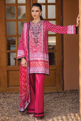 Azalea By Roheenaz Unstitched 3 Piece Printed Lawn Suit-RNZ-06-B-Coral Cascade