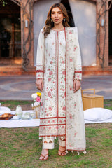 Kaavish By Farasha Unstitched 3 Piece Eid Festive Lawn Suit-06-Surreal White