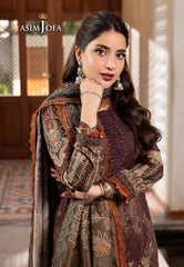 Asim Jofa Rania Pre-Winter '23 Ajrw-19 Designers Stitched Premium Winter Cotton 3 Pcs