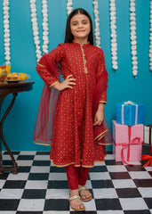 Eid Ki Khushiyan By Modest Stitched 3 Piece Cotton Frock Collection'2025-9280-Brn