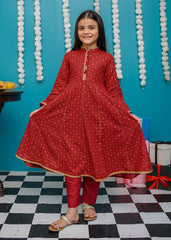 Eid Ki Khushiyan By Modest Stitched 3 Piece Cotton Frock Collection'2025-9280-Brn