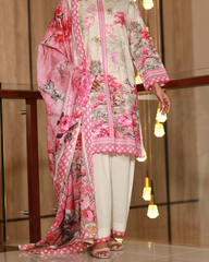 Chameli Studio-Rose And Water Lawn Digital Print 3 Piece Unstitched Suit-WRTS-0016