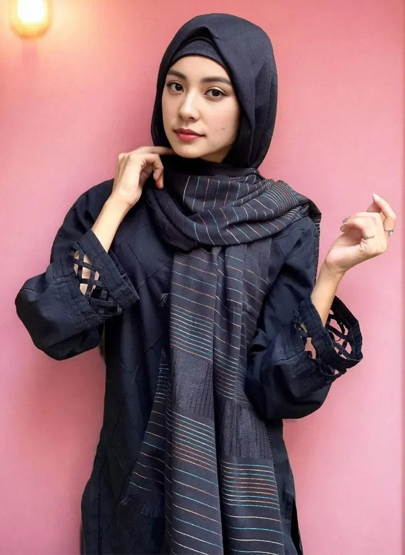 Hijab Ul Hareem Solid Stripe Hijab