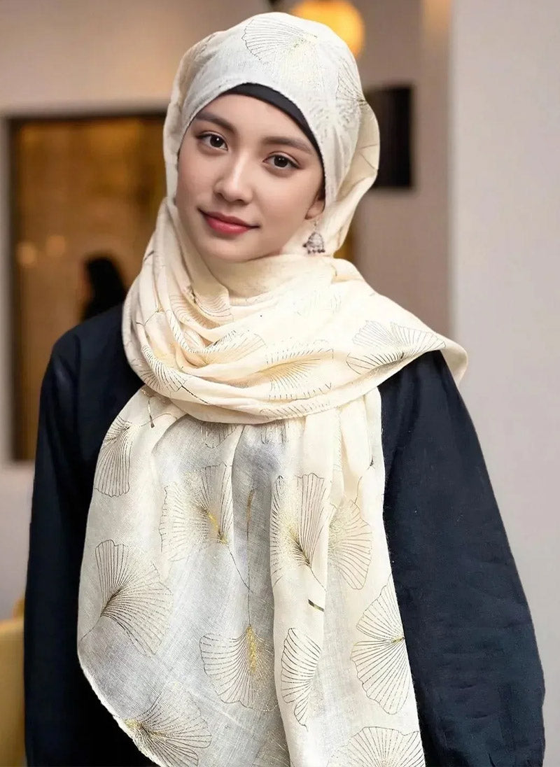 Hijab Ul Hareem Golden Foil Hijab